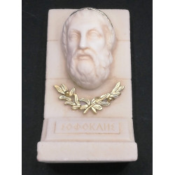 Sofocles Ancient Greek Poet Relief Alabaster 4.34inches