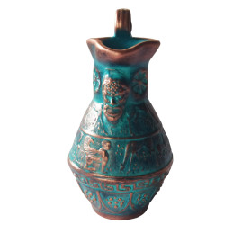 Greek Ancient Pottery  Ewer Amphora 15cm Theme flutist