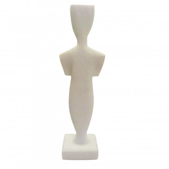 Cycladic Art Marble Female Figurine - 'Folded Arm' Greek Masterpiece (7.87 inches)
