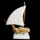 Driftwood and Marble Sail Boat Handmade Art Decoration