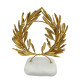 Gold-plated 24Ct dense Olive Wreath in real White Greek Marble Base