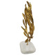 Gold-plated 24Ct Olive Oval Wreath in real White Greek Marble Base 20cm