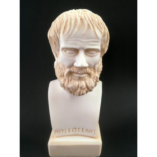 Aristotle Greek Philosopher Scientist Alabaster Bust Head Statue Sculpture 7.5''