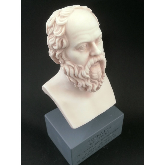 Socrates Greek Philosopher Alabaster Bust Head Statue Sculpture 7''