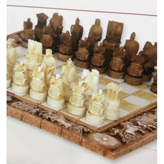 Chess Board Alabaster Set Ancient Greece Themed Chessboard 25