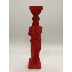 Caryatid Sculpted Female Figure of the Erechtheion Greek Art Statue Red