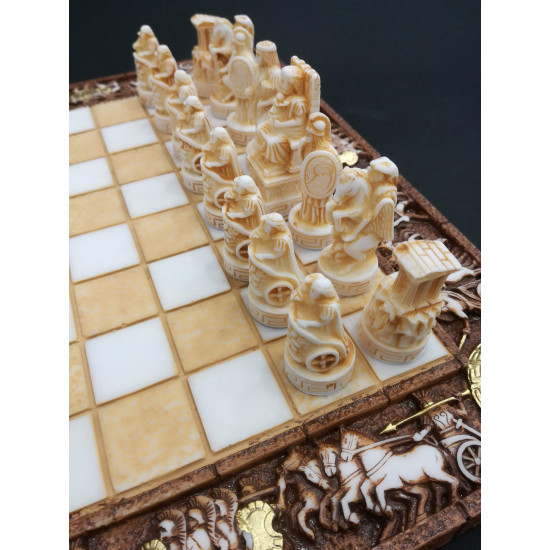Chess Board Alabaster Set Ancient Greece Themed Chessboard 35X35