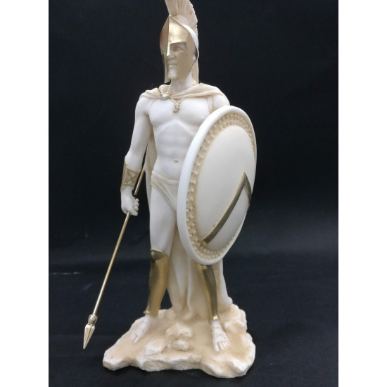 Leonidas Spartan Archaic Greek Statue Alabaster Handmade