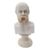 Socrates Greek Philosopher Alabaster Bust Head Statue Sculpture - Image 3